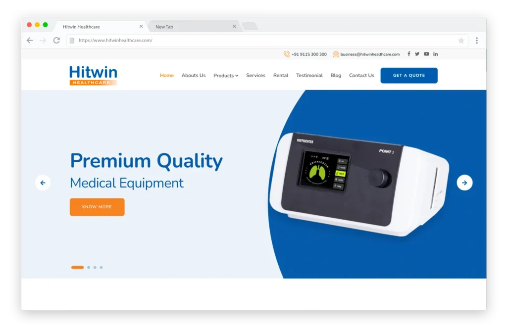 Hitwin Healthcare Website Revamp