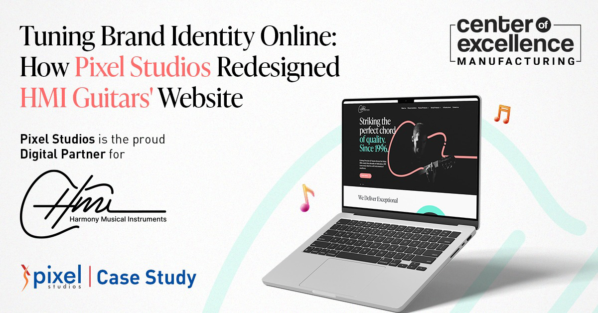 Custom website design for HMI Guitars